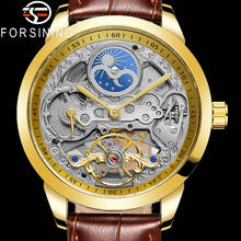 FORSINING Tourbillon Automatic Mechanical Men Wristwatch Military Sport Male Clock Top Brand Luxury Gold Skleton Man Watch 8191 2024 - buy cheap