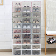 Estojo organizador de sapatos de plástico, caixa empilhável com gavetas transparentes, 1 peça 2024 - compre barato