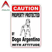 Aliauto Car Sticker Property Protected By Dogo Argentino Dog PVC Decals Cover Scratches for Opel Jdm Vw Polo Passat ,14cm*10cm 2024 - buy cheap