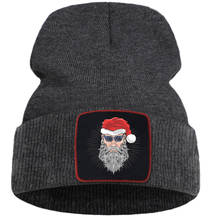 Cool gafas de sol Santa Claus estampado de Navidad sombreros de punto de invierno Hip Hop caliente Unisex Cotoon Hat Color sólido Harajuku Beanie para niño 2024 - compra barato