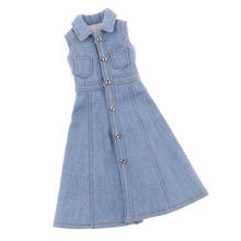 BJD Doll Clothes 1/6, One-piece Denim Dress Outfit for SD MSD YOSD Dolls Dress Up Costume 2024 - buy cheap