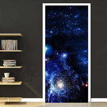 Póster de cielo estrellado 3D para decoración de puerta, pegatina de PVC, Mural de pared, impermeable, autoadhesivo, para sala de estar, dormitorio, papel tapiz, calcomanía 2024 - compra barato