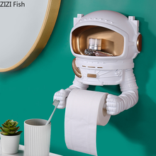 Astronauta porta-toalha de papel, caixa de tecido para organização de parede, decoração de casa e banheiro, desenhos animados, criatividade 2024 - compre barato