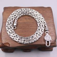 Solid Pure 925 Sterling Silver Necklace Width 3.5mm Thick Rolo Link Chain New Style For Man 2024 - buy cheap