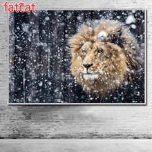 FATCAT 120x80cm 5D DIY Diamond Painting Snowflake lion Full Drill Diamond Embroidery Cross Stitch kit Mosaic Animals AE1734 2024 - buy cheap