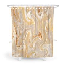 Cortina de ducha de tela impermeable, decoración de baño, Serie de mármol, cortinas de ducha pulgadas, color marrón claro 2024 - compra barato