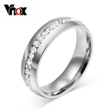 Vnox однорядные Кристалл камень кольцо для Для женщин Нержавеющая сталь свадебные украшения 2024 - купить недорого