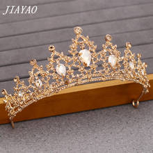 Champagne Gold Color Crystal Rhinestone Crown and Tiara Wedding Bridal Hair Accessories Headpiece Princess Girl Birthday Crown 2024 - buy cheap