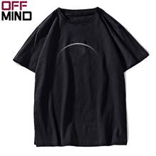 OFFMIND  top quality 100% cotton moon space print men T shirt casual loose men tshirt summer o-neck t-shirt male men tee shirts 2024 - buy cheap