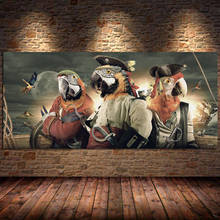 Постеры без рамы, с изображением попугая в Пиратском костюме, для гостиной 2024 - купить недорого