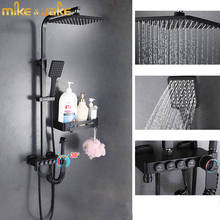 Juego de ducha termostática para baño, mezclador de ducha de lluvia constante, color negro mate, de pared 2024 - compra barato
