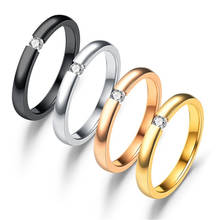 Простые 4 мм обручальные кольца для пары золотого цвета из нержавеющей стали обручальные кольца для влюбленных ювелирные изделия 2019 Прямая поставка 2024 - купить недорого