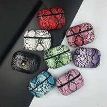 Snake Skin PU Leather Earphone Case For Apple Airpods Pro Cover Bluetooth Wireless Shockproof Protective Case For Air Pods 3 Pro 2024 - buy cheap