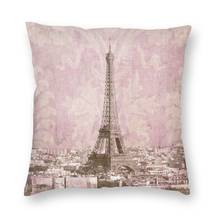 Romântico paris capa de almofada 40x40cm casa decorativa impressão 3d vintage torre eiffel lance fronha para sofá de dupla face 2024 - compre barato