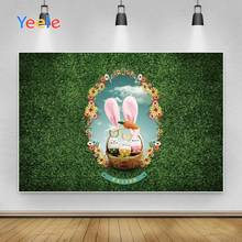 Yeele Customized Happy Easter Day Backdrop Props Rabbit Green Leaves Egg Photography Photocall Background For Studio Shoot Decor 2024 - buy cheap