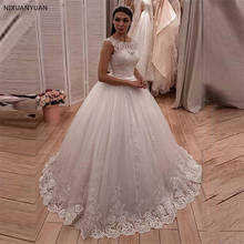 Gorgeous Lace Appliques Ball Gown Wedding Dress 2021 Sleeveless Scoop Neck Wedding Gowns Princess Robe De Mariee 2024 - buy cheap