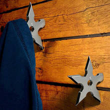 Coat Hooks Ninja Star Shape Stainless Steel Creative Wall Door Hook Clothes Hats Hanger Holder Home Decoration 2024 - buy cheap