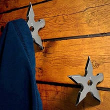 Perchero de acero inoxidable con forma de estrella Ninja, gancho creativo para puerta y pared, colgador de sombreros y ropa, decoración del hogar 2024 - compra barato