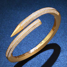 Zlxgirl-pulsera de lujo para mujer, brazalete de Zirconia cúbica, accesorio perfecto, joyería nupcial de cobre 2024 - compra barato