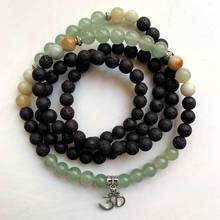 108 Beads Bracelets Meditation Jewelry Lava Stone OM Symbol Charm Yoga Mala Beads Jewelry Necklace Bracelet 8mm Men Women 1pc 2024 - buy cheap