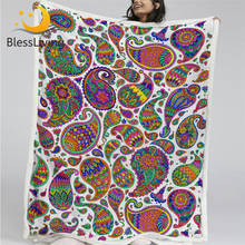 Blesslive одеяло "Пейсли шерпа" богемное одеяло s для кровати абстрактное плюшевое одеяло с цветочным рисунком красочное Boho Mantas De Cama 150x200 2024 - купить недорого