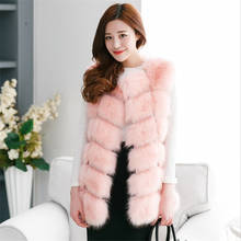 New Arrival  Winter Warm Fashion Women Faux Fur Vest Jacket Faux Fur Coat Fox Fur Long Vest Colete Feminino plus size 3XL 4XL 2024 - buy cheap