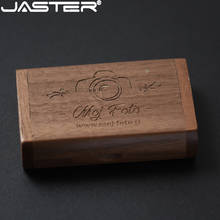 JASTER-Unidad flash USB 2,0, pendrive de bambú carbonizado con logotipo personalizado, 64GB, 4GB, 8GB, 16GB, 32GB 2024 - compra barato