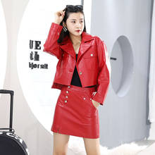 Real Leather Women's Skirt Sets Spring Autumn 2021 Genuine Sheepskin Jackets Women Elegant Coat Female Cuero Genuino Zjt2553 2024 - buy cheap