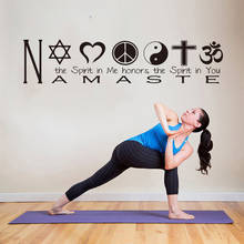 Namaste Yoga Hindu Spirit Mandala Wall Sticker Gym Fitness Yoga Namaste Quote Wall Decal Bedroom Vinyl Home Decor 2024 - buy cheap