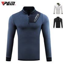 Pgm camisas de golf masculinas de inverno, jaqueta de lã grossa com gola redonda, roupa esportiva com zíper d0837 para manter o calor ao ar livre 2024 - compre barato