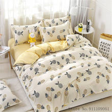 Tecido de abacaxi amarelo estampa, fronha, lençol, king/queen, roupas de cama para crianças e adultos 2024 - compre barato
