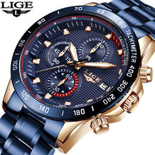 LIGE новые часы для мужчин модные спортивные кварцевые часы для мужчин s часы лучший бренд класса люкс Календарь Бизнес водонепроницаемые часы Relogio Masculino 2024 - купить недорого