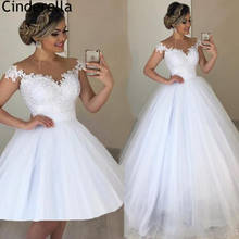 Wedding Dresses Two Pieces A-Line Soft Tulle Lace Applique Crystal Wedding Dresses With Lace Up Bridal Gowns vestido de noiva 2024 - buy cheap