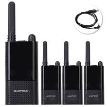 Baofeng-walkie-talkie com cabo usb, 4 unidades, rádio de duas vias, sem licença 2024 - compre barato