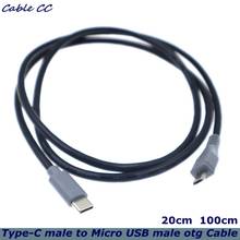 20 см 100 см USB 3,1 Тип C штекер Micro USB 5-контактный разъем B штекер преобразователь OTG адаптер свинцовый кабель для передачи данных для мобильных устройств Macbook высокое качество 2024 - купить недорого