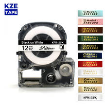 Fitas de cetim multicoloridas para impressora, fita de rótulo kfr12bk kfr12gz para epson kingjim 2024 - compre barato