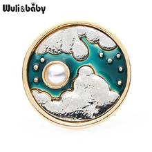 Wuli&baby Original Oil Painting Designer Badge Brooches Women Alloy 6-design Enamel Natural Sights Brooch Pins Gifts 2024 - buy cheap