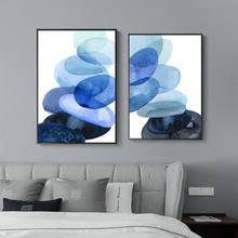 Póster de lienzo geométrico azul redondo, impresiones artísticas para pared, pinturas decorativas para sala de estar, decoración nórdica minimalista para el hogar 2024 - compra barato