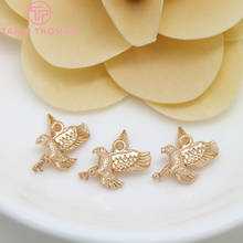 6PCS 11x17MM 24K Champagne Gold Color Plated Brass Eagle Charms Pendants High Quality Diy Jewelry Accessories 2024 - buy cheap