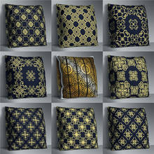 Capa de almofada floral de mandala, capa preta, dourada, decorativa para travesseiro, sofá, decoração para casa 2024 - compre barato