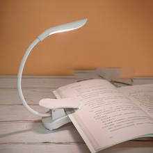Luz de lectura LED recargable para libros, lámpara Flexible USB, atenuador táctil, Clip de mesa, lámpara de escritorio, protege los ojos, Clip portátil 2024 - compra barato