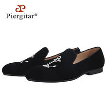 All Seasons Wear Men Velvet Shoes With Anchor Embroidery Handmade Men's Loafers For Party And Banquet Item No.168340 2024 - buy cheap