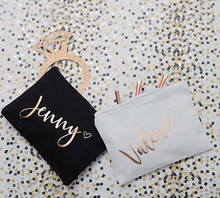 Personalized glitter Mrs Bride Makeup make up comestic Bags maid of honor Proposal Bridesmaid Gift party favors 2024 - buy cheap