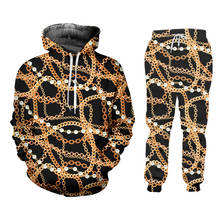 IFPD 2 Pieces Suit Baroque Style Men's 3d Print Crown Golden Chain Luxury Hoodies And Jogger Pants Men Set Pullover Tracksuits 2024 - buy cheap