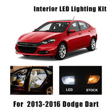 10 Bulbs White Canbus Interior LED Car Reading Light Kit Fit For Dodge Dart 2013 2014 2015 2016 Map Dome License Lamp No Error 2024 - buy cheap