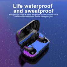 Беспроводные наушники Bluetooth, наушники со светодиодным дисплеем 5,0, TWS, двойные наушники с басовым звуком для телефонов Huawei, Xiaomi, Iphone, Samsung 2024 - купить недорого