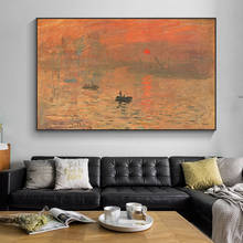 Pintura de tela de paisagem de claude monet, pôsteres e impressões para parede, imagens de arte para decoração de sala de estar 2024 - compre barato