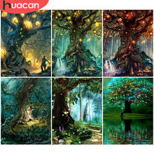 Huacan pintura de árvore com diamante 5d, faça você mesmo, completo, quadrado, redondo, bordado, mosaico, strass, decoração para casa 2024 - compre barato