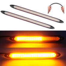 Led Car DRL Daytime Running Lights Waterproof Universal Auto Headlight Sequential Turn Signal Yellow Flowing Lamp 2024 - buy cheap