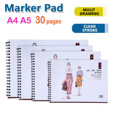 kemila A4A5 sketch book Marker Pad Supplies 30 Sheets Marker Book Student Coloring Design Notebook Set Cute Draw book School 2024 - buy cheap